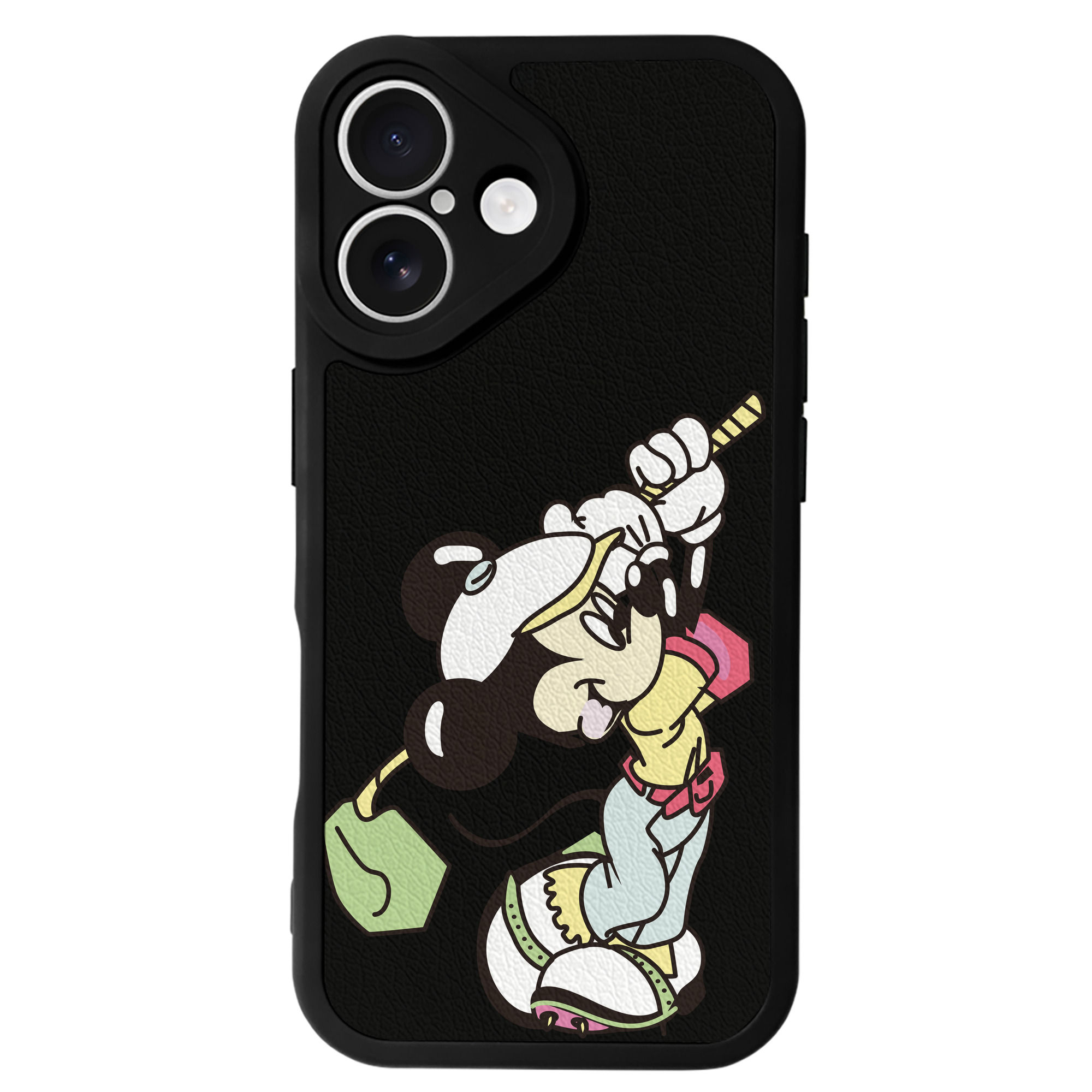 （画像用） ミッキーマウス Mickey Mouse 【iPhone 16シリーズ対応】シリコンスマホケース（レザー調） 材質：シリコン